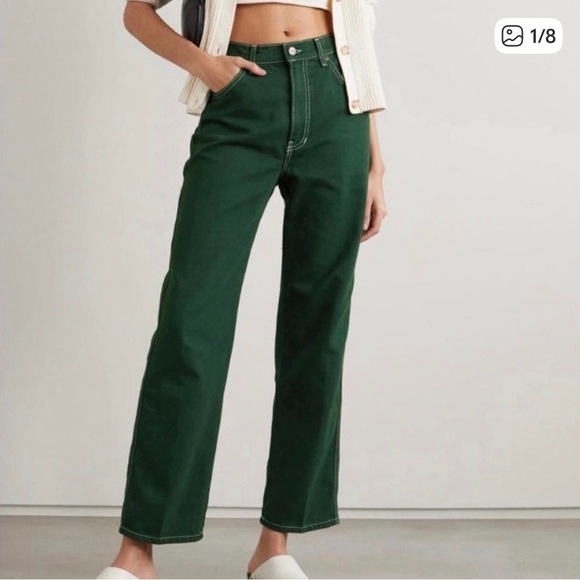 Reformation Denim - Reformation Straight-Leg Jeans in Forest Green